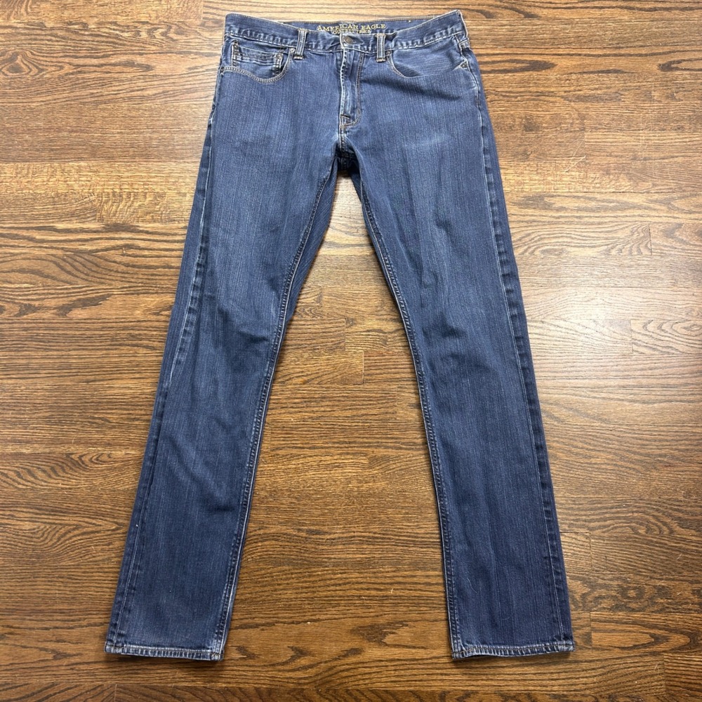 American Eagle Outfitters Mens Jeans 34x36 Slim Fit Dark Wash Denim Blue